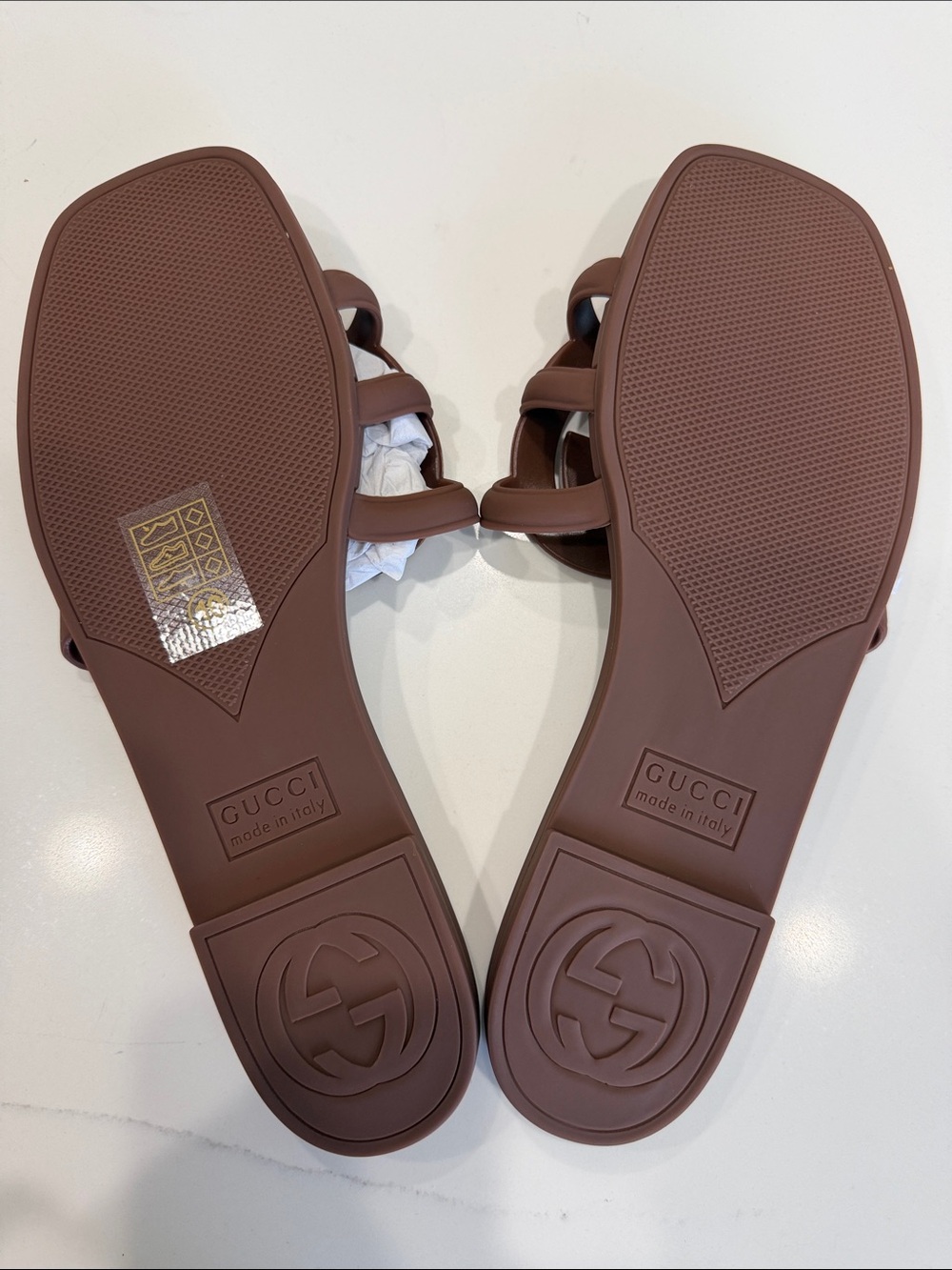 Brown Logo Slide Sandals - Women's - Picture 2 of 7